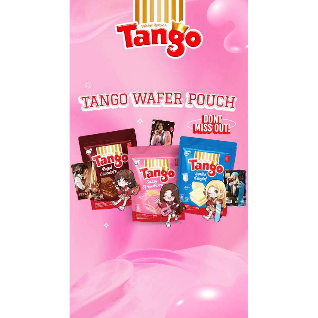 

Tango Wafer Pouch rasa coklat, vanilla dan strawberry 99 g