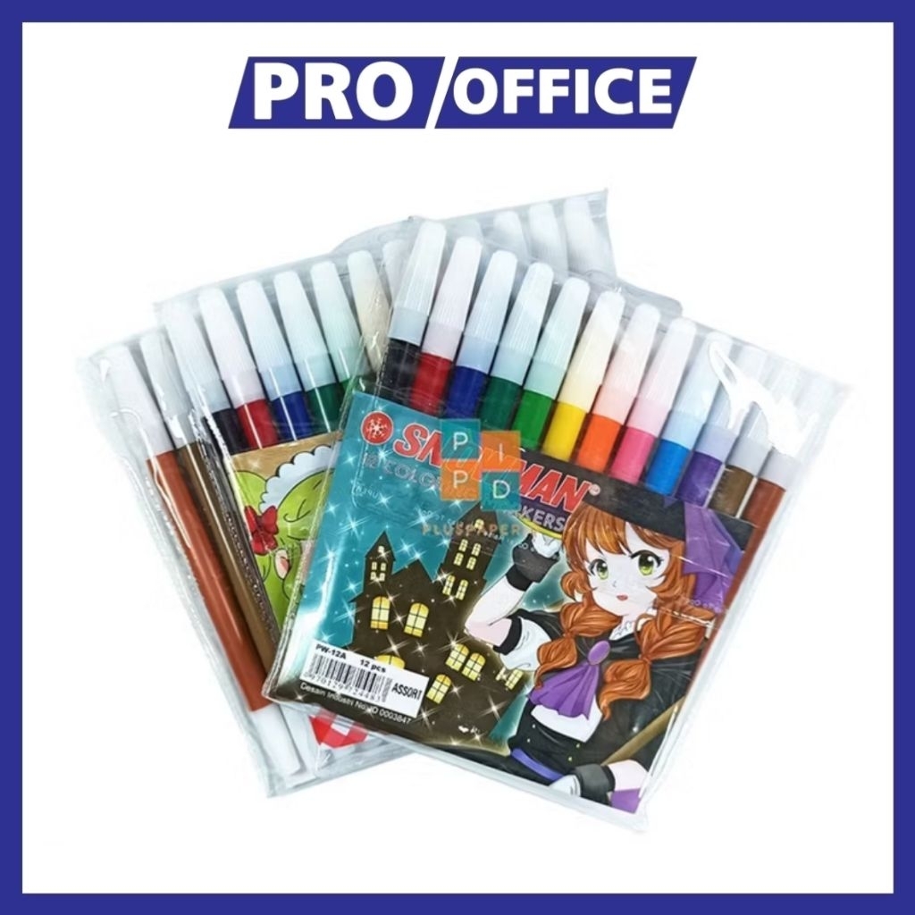 

ProOffice - Snowman Spidol Kecil Marker 12 Warna – Alat Tulis Sekolah & Kantor