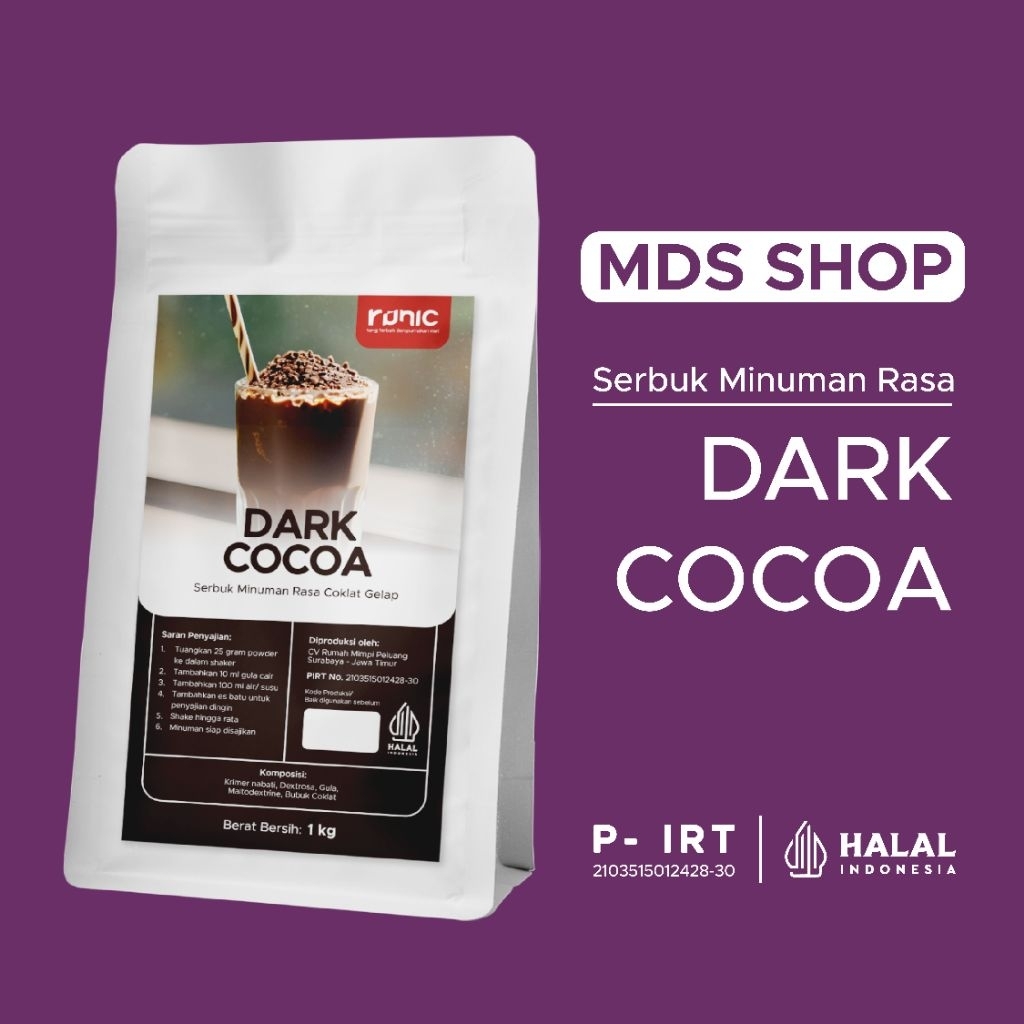 

RuNiC Bubuk minuman premium Dark Cocoa 1kg