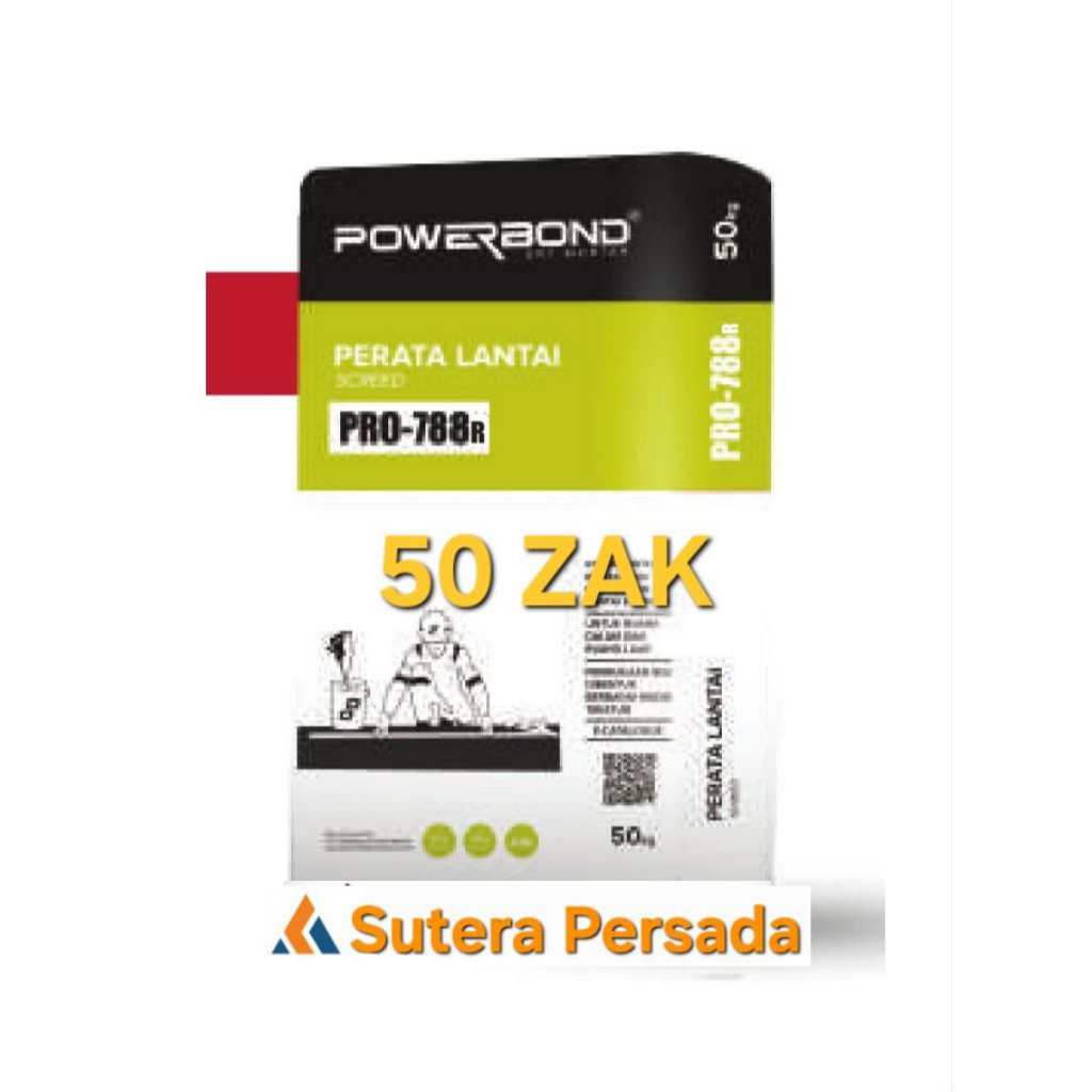 Mortar Instan Powerbond Pro788R Screed Perata Lantai 50kg 50zak