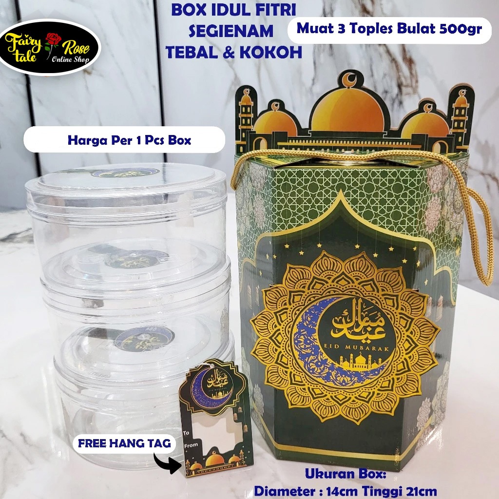 

Box Segienam Idul Fitri - Hampers Lebaran Muat 3 Toples 500gr