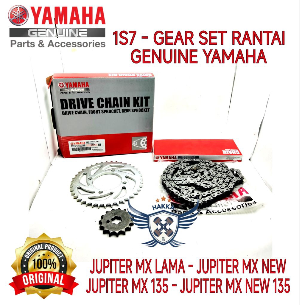 1S7 ORIGINAL GEAR SET RANTAI YAMAHA JUPITER MX NEW, GEAR SET RANTAI YAMAHA JUPITER MX LAMA, GEAR SET