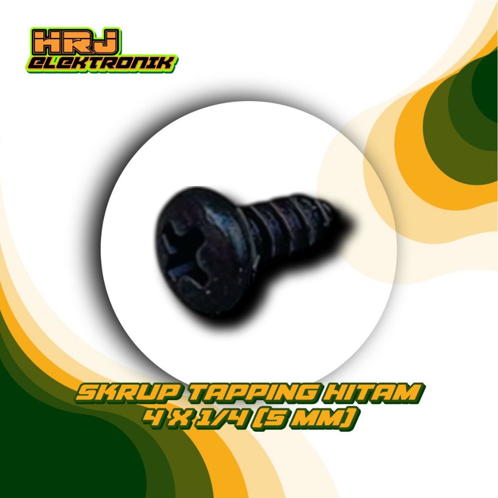 Skrup Tapping  hitam Kepala bulat 4 1/4 100 pcs