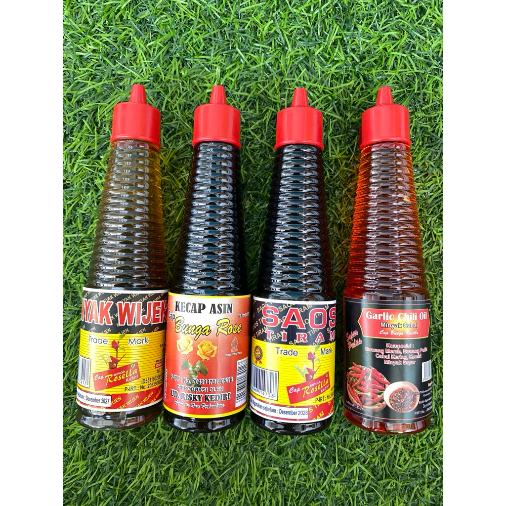 

Paket Hemat Isi 4 (Minyak Wijen,Kecap Asin,Saos Tiram,Chili Oil) 150ML HALAL
