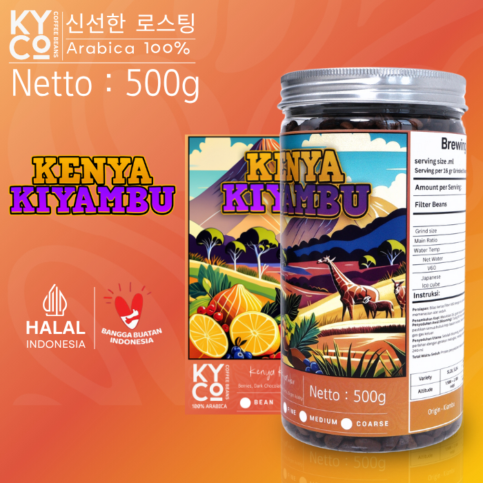 

Biji Kopi Arabika Kenya Kiyambu 500 gram - Impor Beans Grade 1 | Roast Beans | Brewing | Medium Roast | Fillter | Blend Kopi | Kiyowo Coffee Roastery