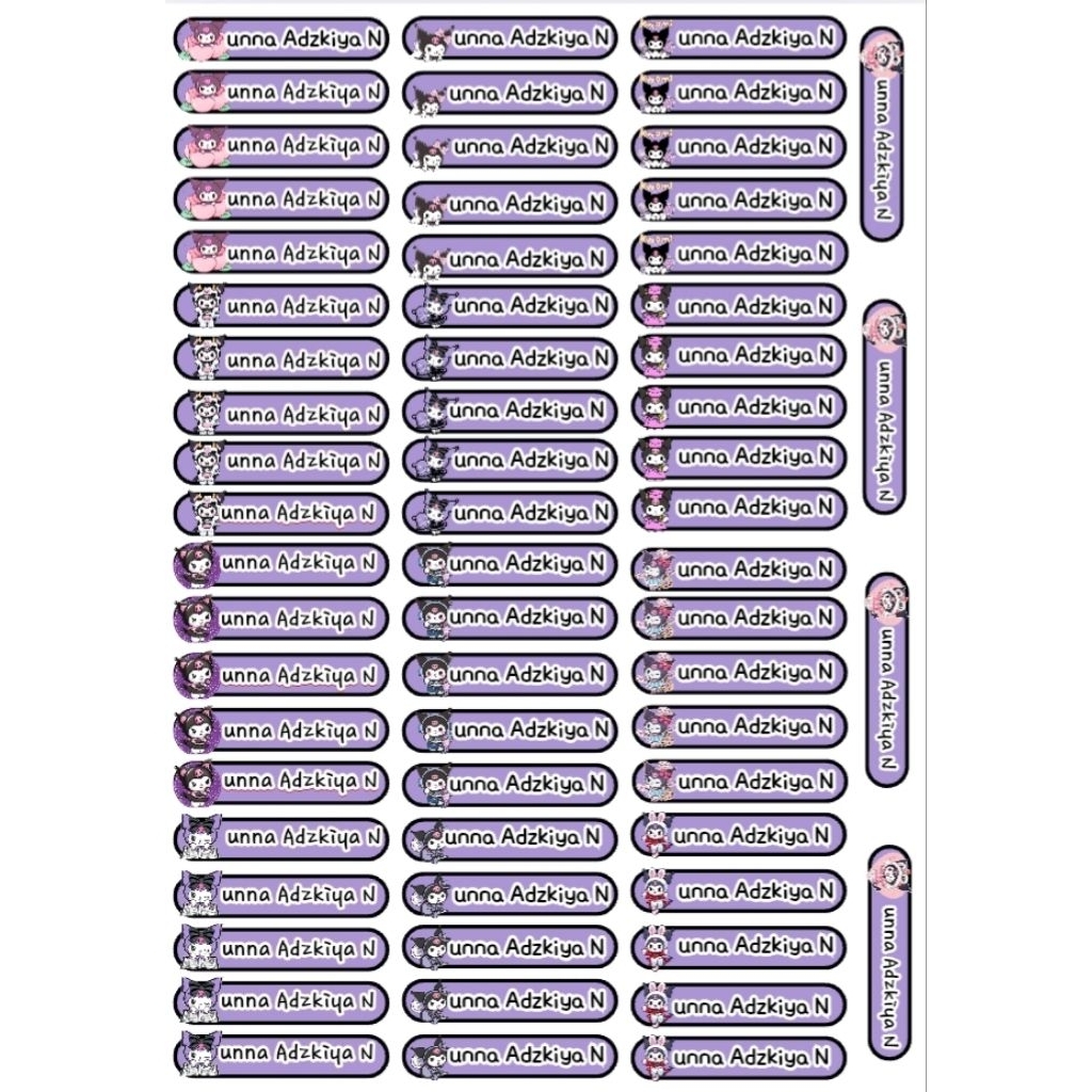 

Sticker Custom Nama, Sticker Buku,Stiker alat tulis