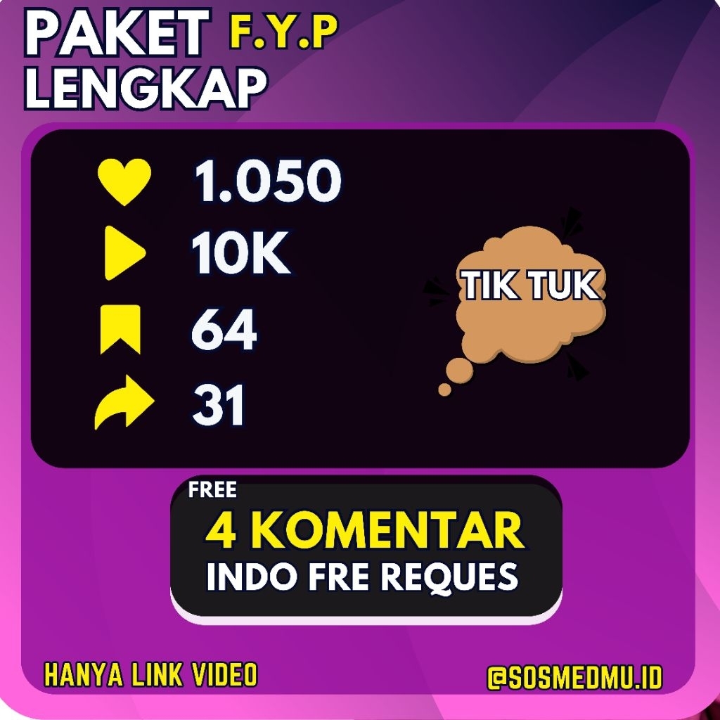 Like Tiktok Fyp permanen proses cepat