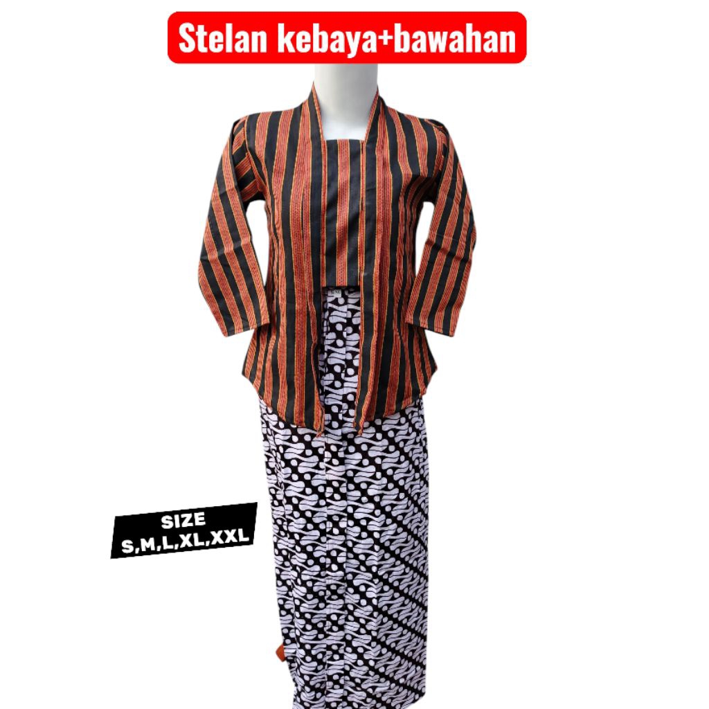 kebaya kutu baru lurik premium wanita|set baju adat jawa formal kondangan solo jogja