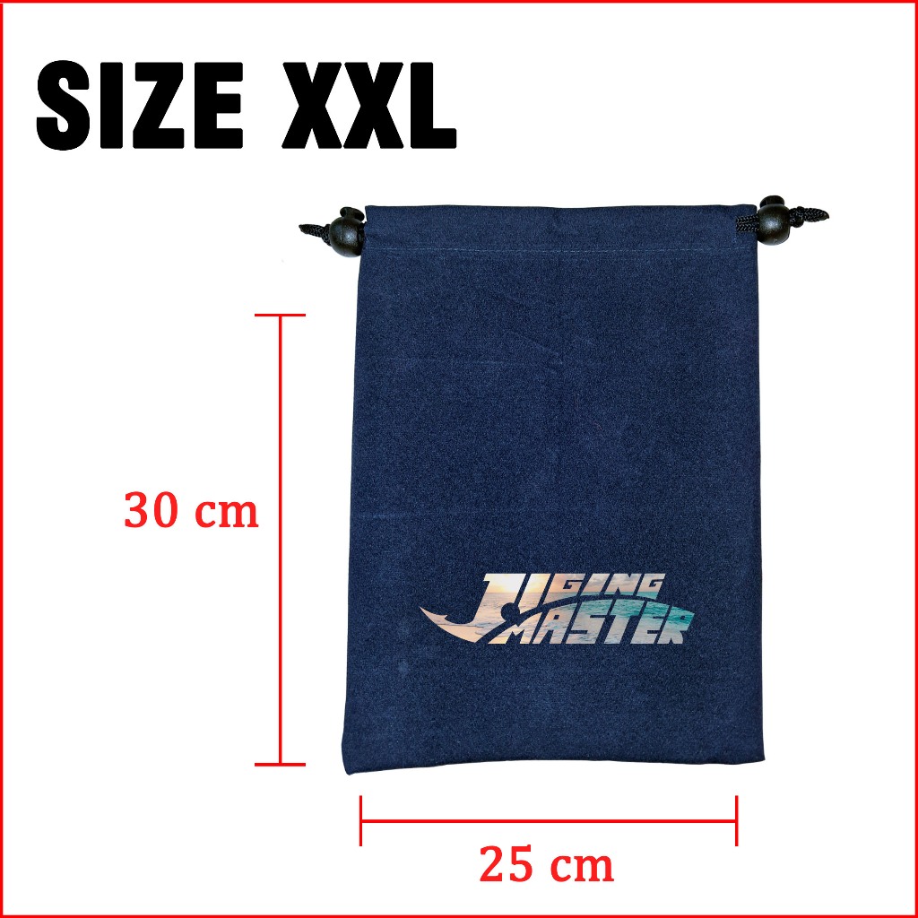 {WARNA BARU} BIRU Sarung Pouch Tas Reel Pancing JM Accurate Bahan Beludru Halus Serbaguna / Bungkus 