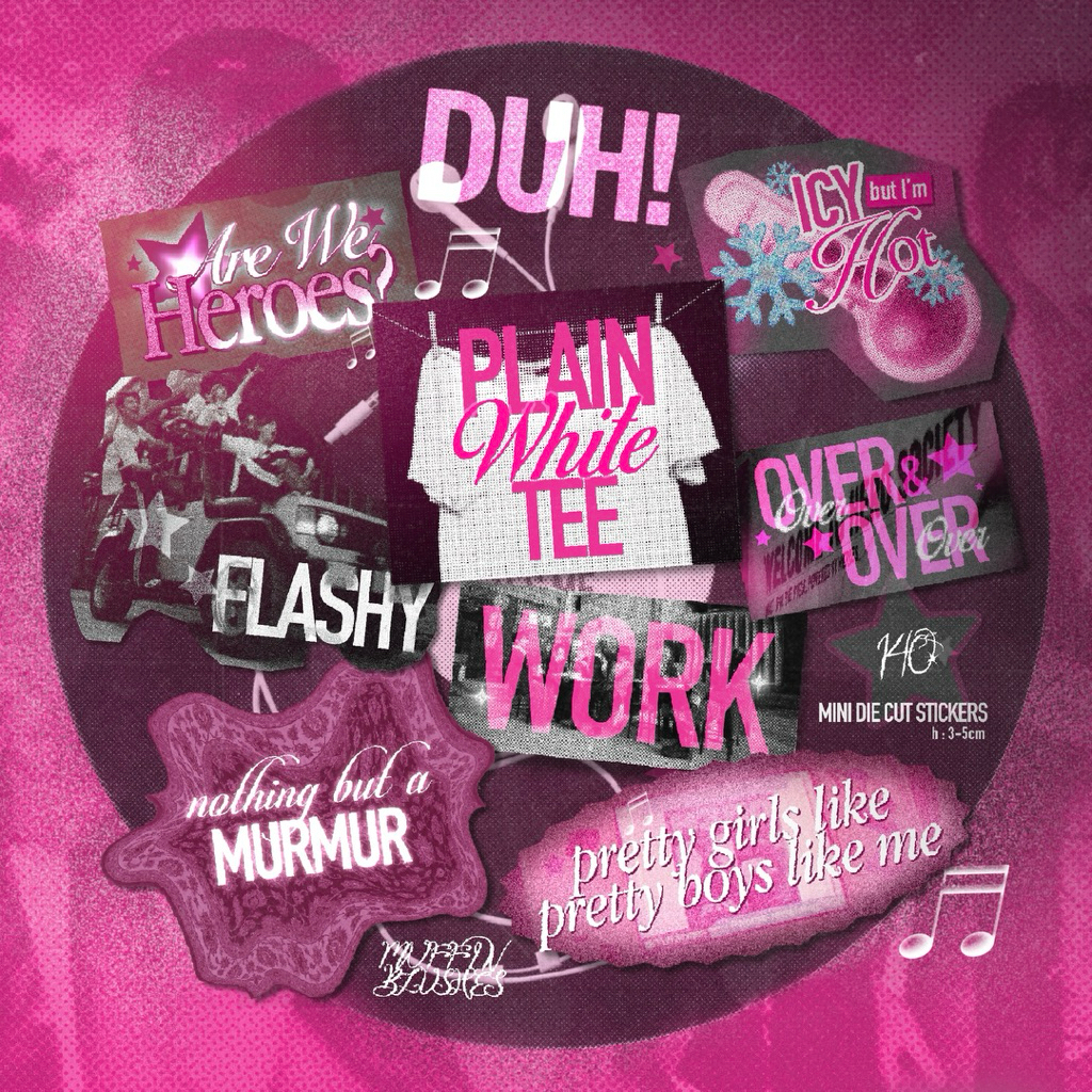 

⋆˙⟡ DUH! P1Harmony die cut glitter sticker pack by muffinblushes