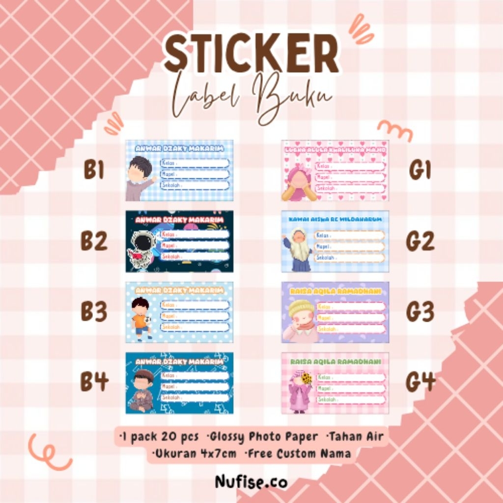 

Sticker Label Buku Anak | Sticker Buku | Label Nama Custom |Bebas Custom Nama |