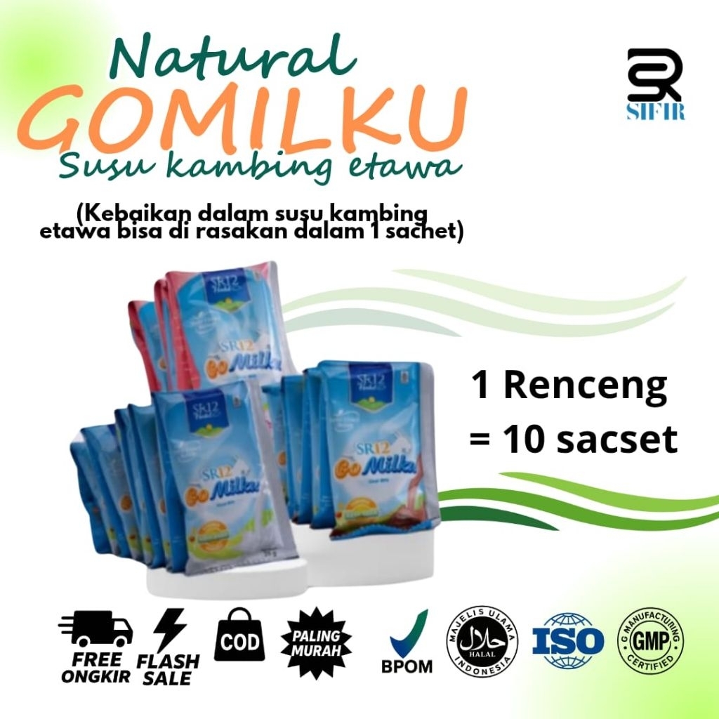 

(NEW PROMO) GOMILKU RENCENG SR12 ( isi 10 sachet) / SUSU KAMBING ETAWA ASLI / ENAK & BERGIZI BY TOKO.SIFIR