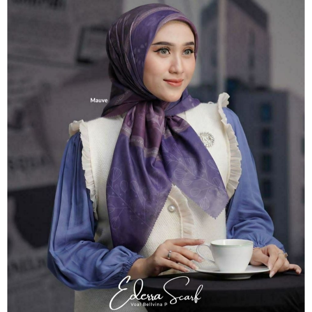 Ederra Scarf ORI by Nadheera Luxury || Jilbab Segi Empat Premium || Motif Exclusive Signature Nadhee