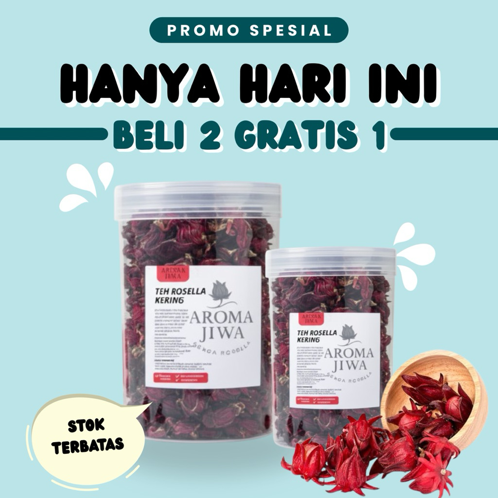 

Teh bunga rosella kering promo beli 2 gratis 1