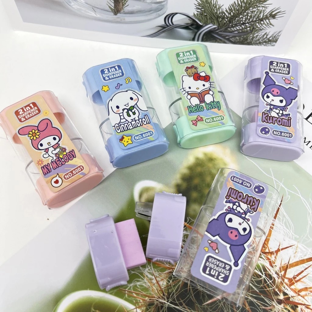 

Rautan & Penghapus Pensil 2in1 Karakter Lucu Sanrio Capybara – Sharpener Eraser Anak Sekolah