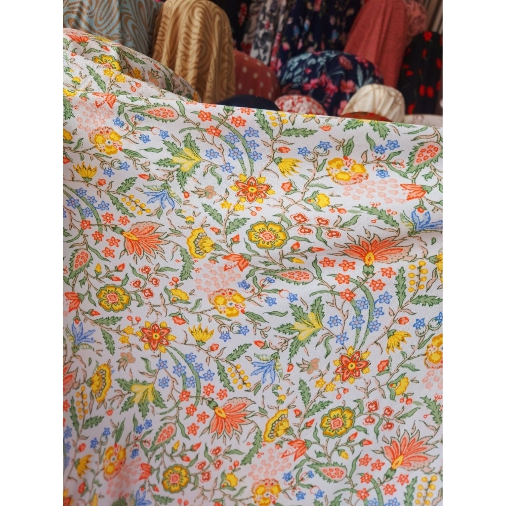 kain crepe zara motif bunga  - kain crepe zara premium  - kain crepe zara butik- kain crepe zara