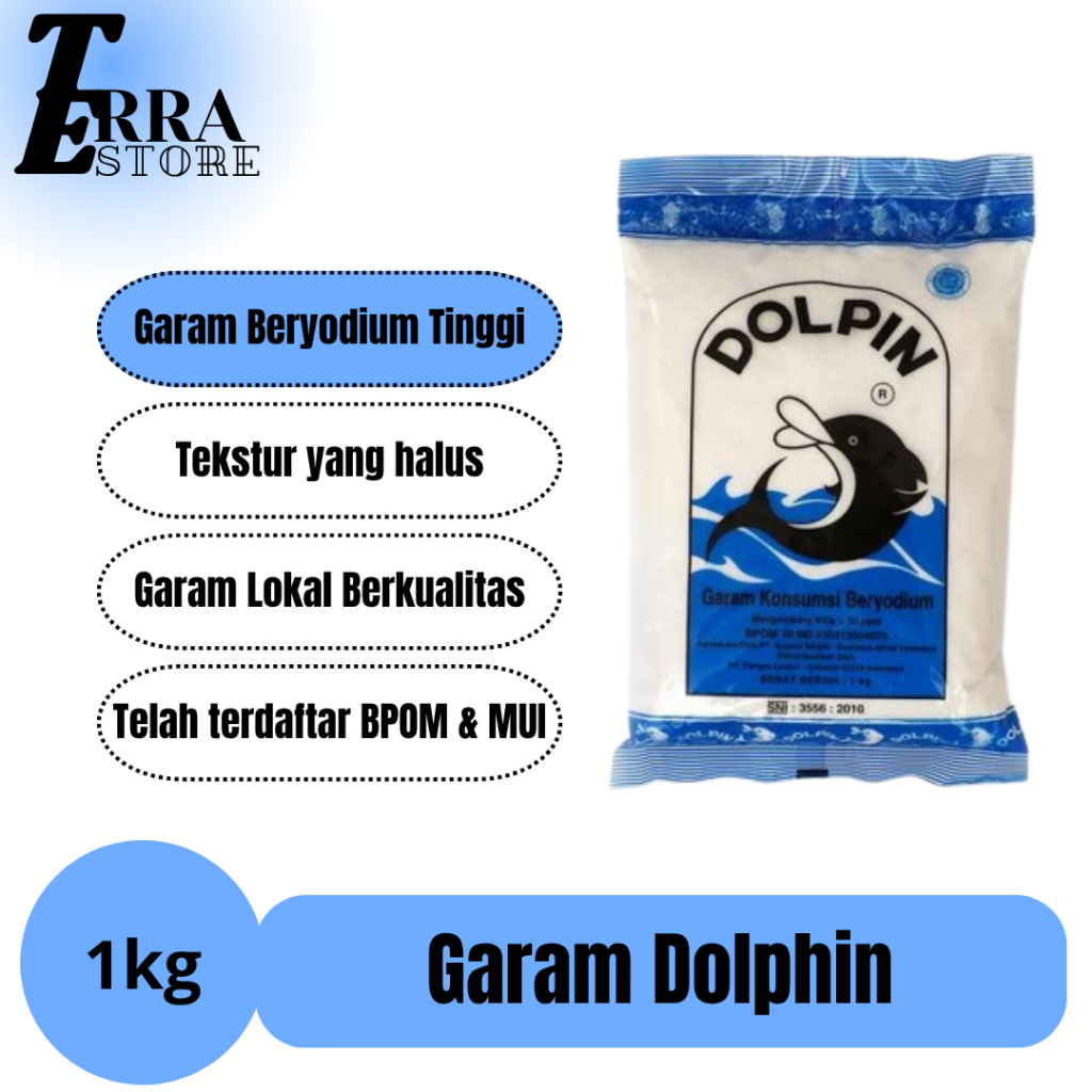 

DOLPHIN Garam Meja Beryodium 1kg / Garam Beryodium