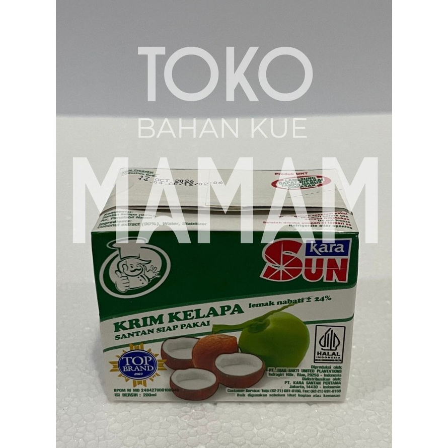 

KARA SUN Santan Kelapa 200ml – Santan Cair Siap Pakai | Bahan Masakan & Kue