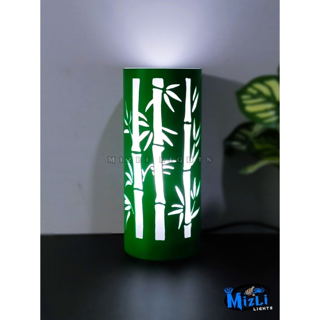 MizliLights Lampu Meja Motif Bambu Ukir Lampu Hias Dekorasi Lampu Tidur