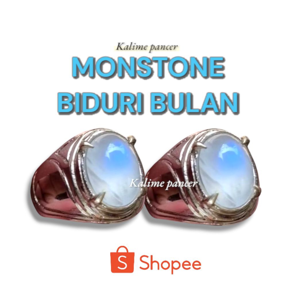 Cincin Batu Akik Natural Biduri bulan Monstone Biduri bulan Top Hq asli natural gread A