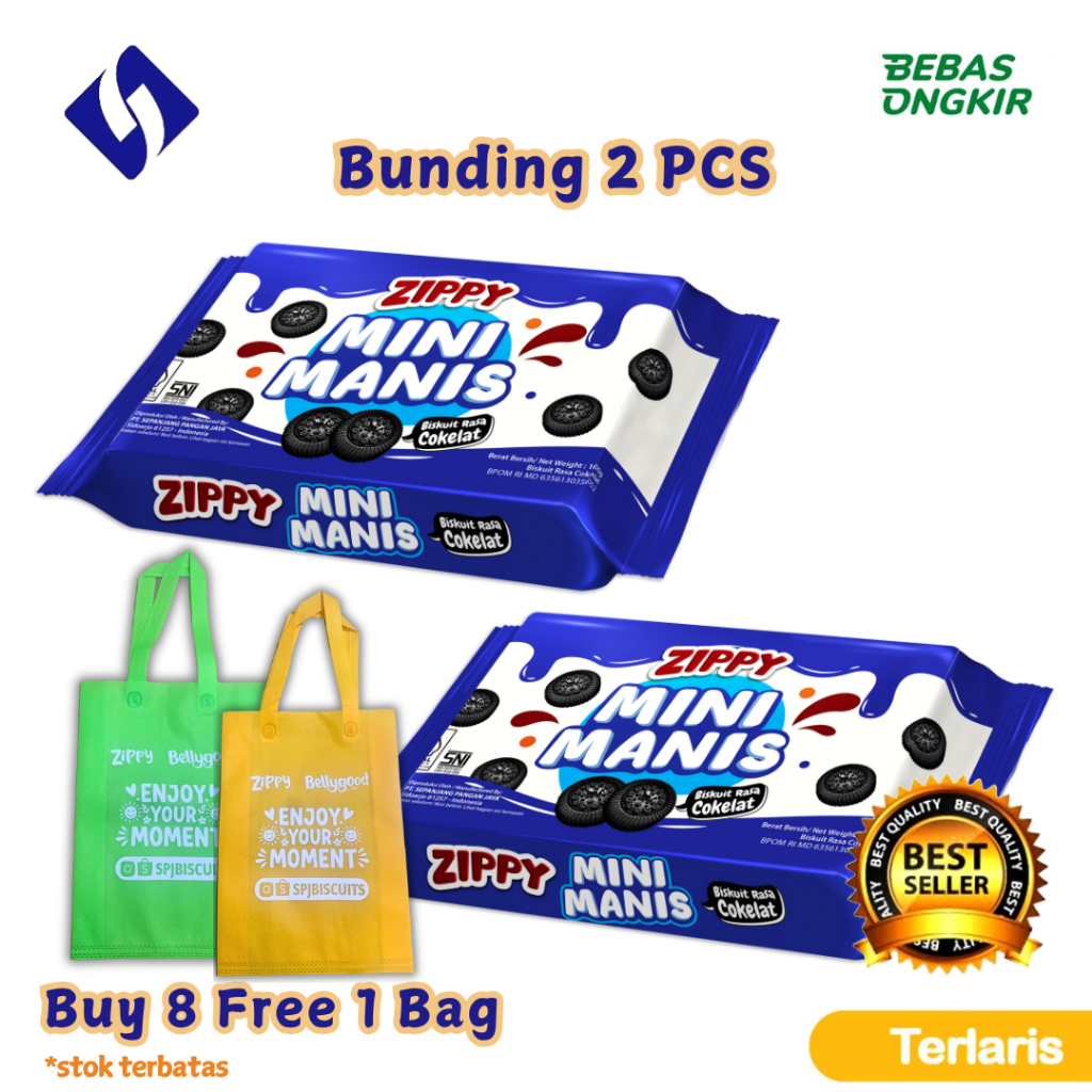 

Family pack Zippy Biskuit Minimanis Rasa Cokelat 100 Gr