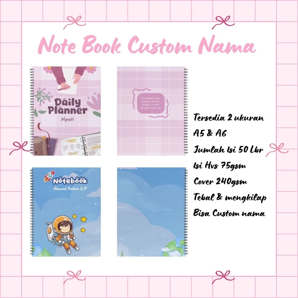 

BUKU TULIS NOTEBOOK - BUKU DIARY - BUKU JURNAL- REQUEST NAMA DAN DESAIN