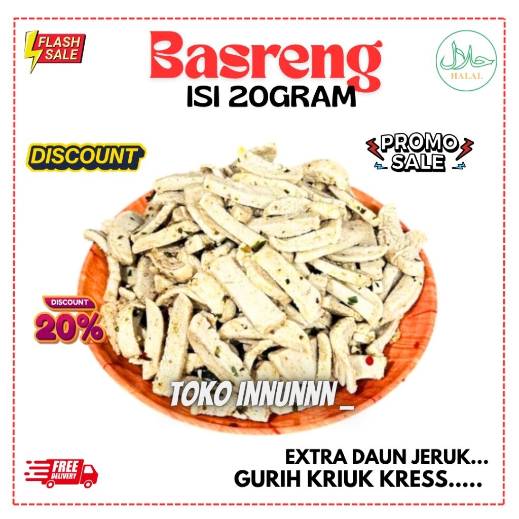 

KERIPIK BASRENG DAUN JERUK PEDAS ASIN ORIGINAL isi 20gram