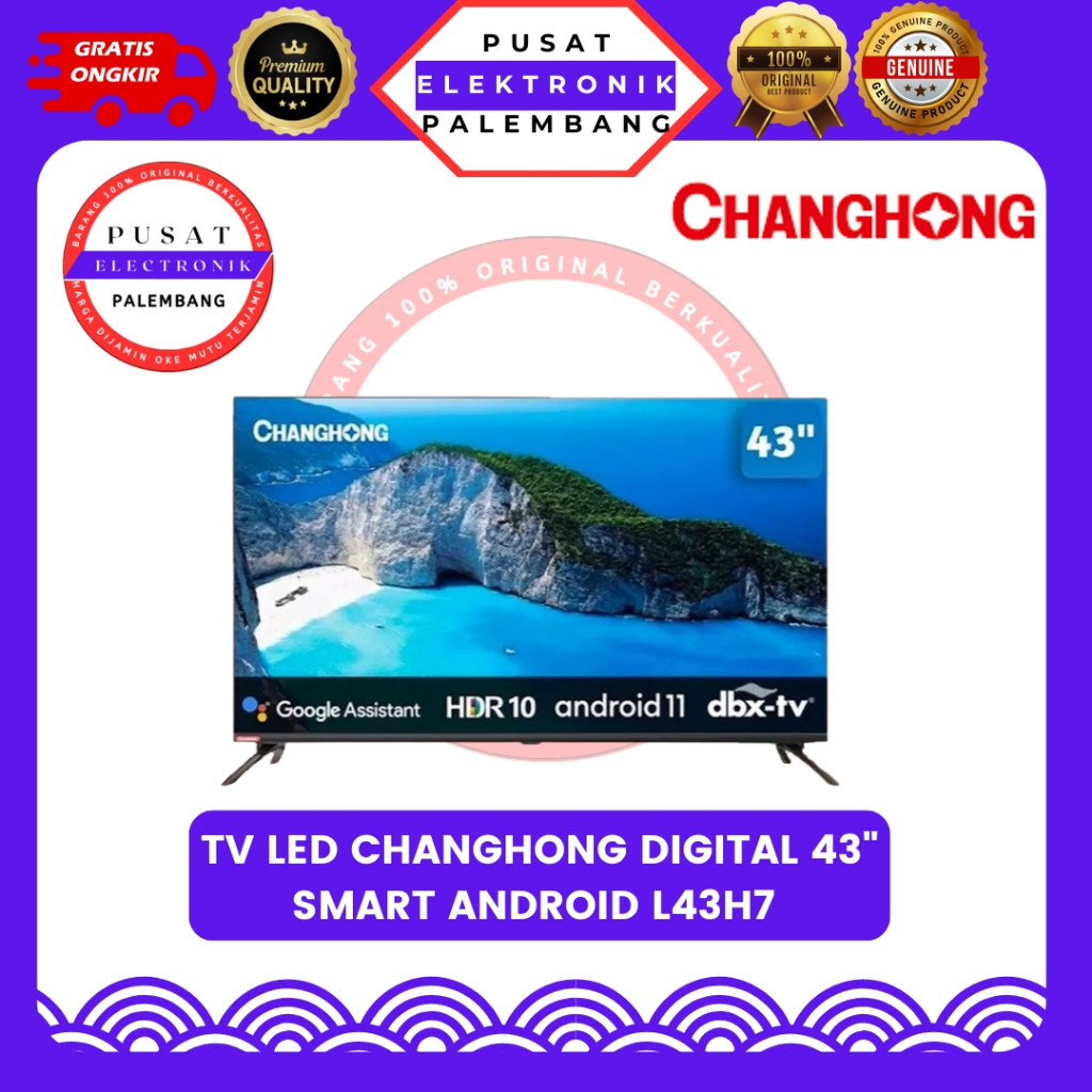 TV SMART ANDROID DIGITAL 43 INCH CHANGHONG L43h7 SMART ANDROID 43" PALEMBANG