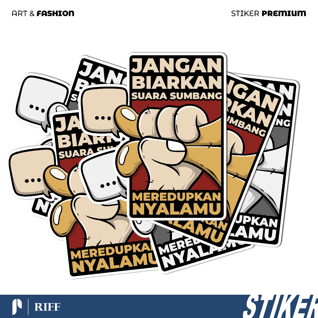 

Sticker RIFF#2 | Art & Fashion | Quotes Premium Vinyl Sticker | Doff Finising | 2 Warna