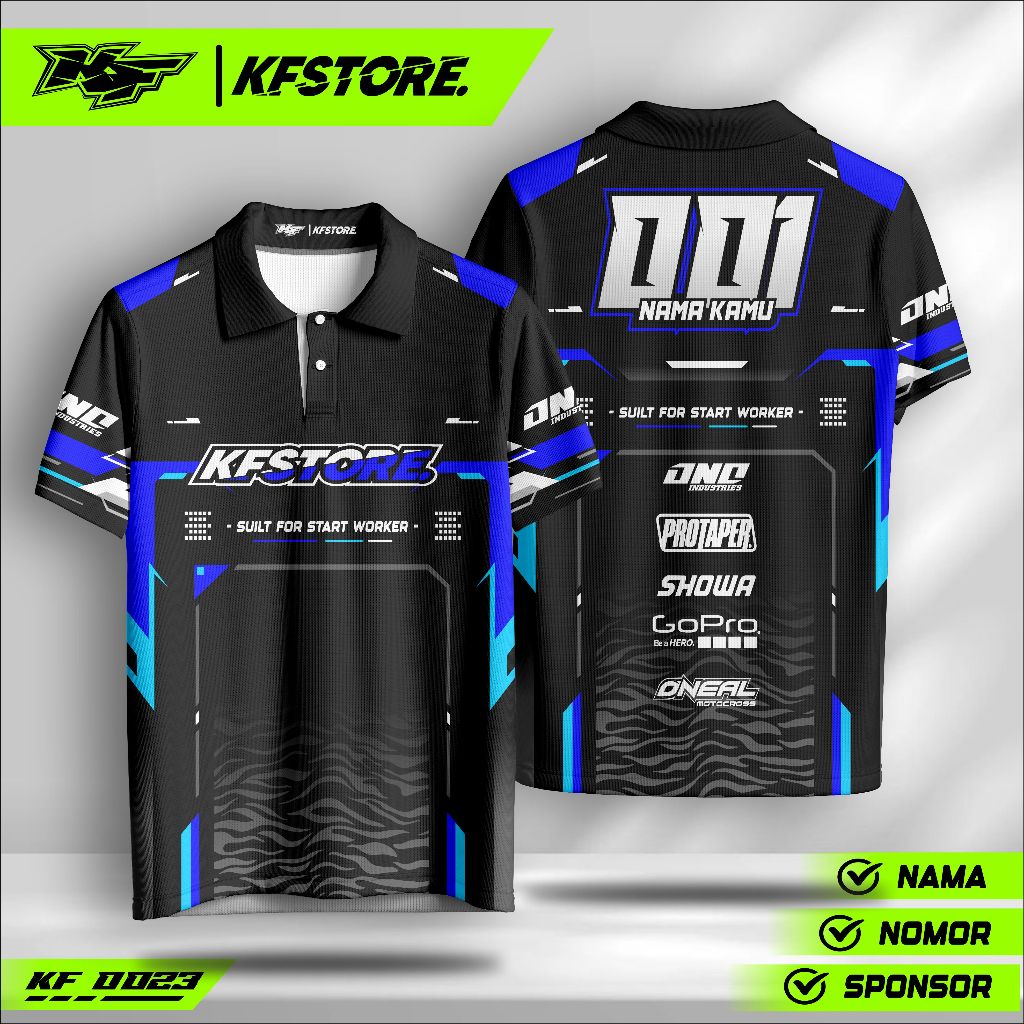 Jersey Custom Nama Balap – Fullprint Keren | Bisa Tambah Logo Tim & Warna Bebas