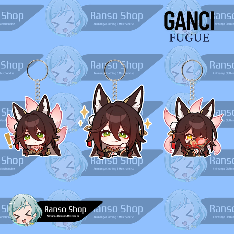 Keychain Honkai Star Rail Fugue UV Printing Laser Cut Pinggiran Transparan Bening Premium / Gantunga