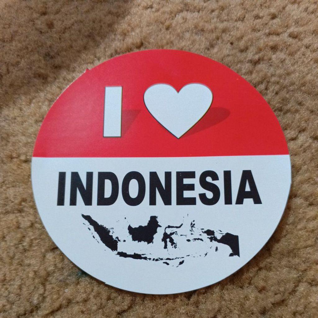 

Stiker Love Indonesia. Bulat 10 cm. isi 50pcs