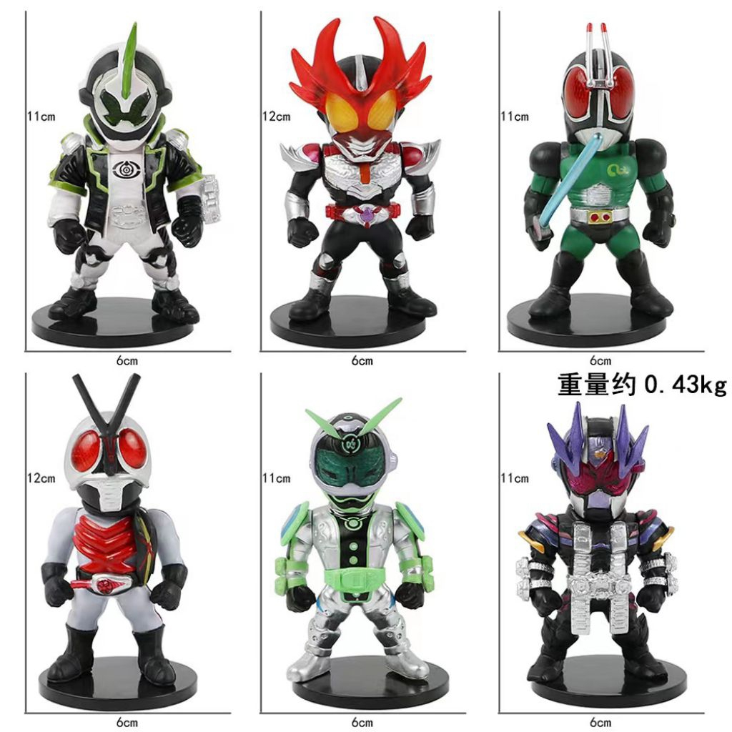 Kamen Rider masked rider action figure  Chibi 10cm mainan anak baja hitam kamen rider topper