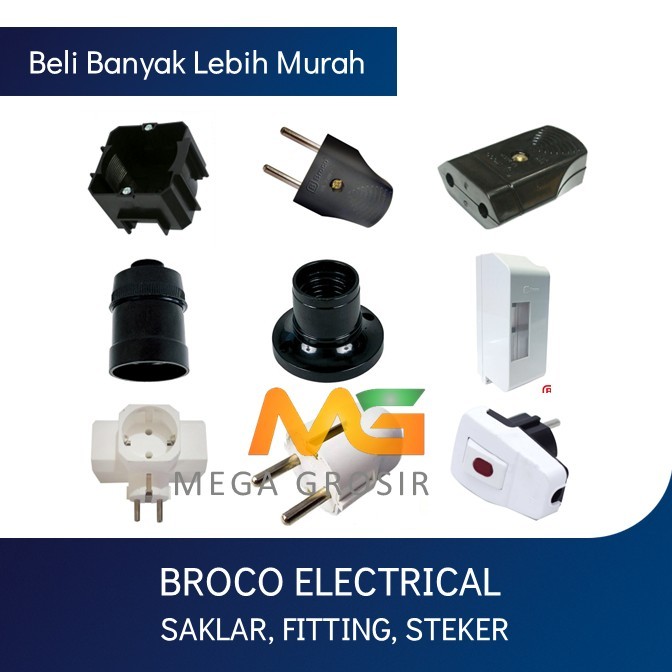 [GROSIR] BROCO Inbow Doos Steker Konta Gepeng Fitting Plafon Gantung Colokan T Arde Switch Box MCB