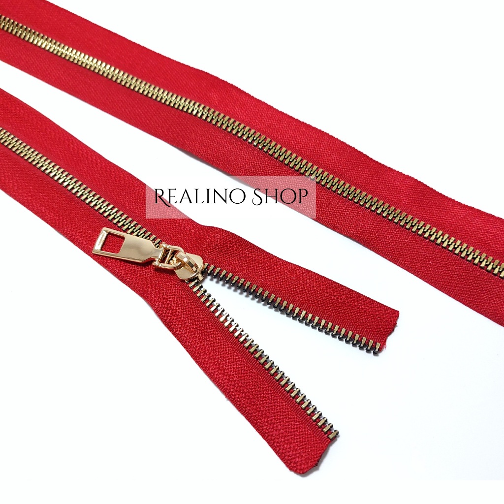 DAUN RESLETING GIGI BESI NO 5 - (BB) WARNA MERAH - GIGI EMAS MUDA - AKSESORIS TAS IMPOR