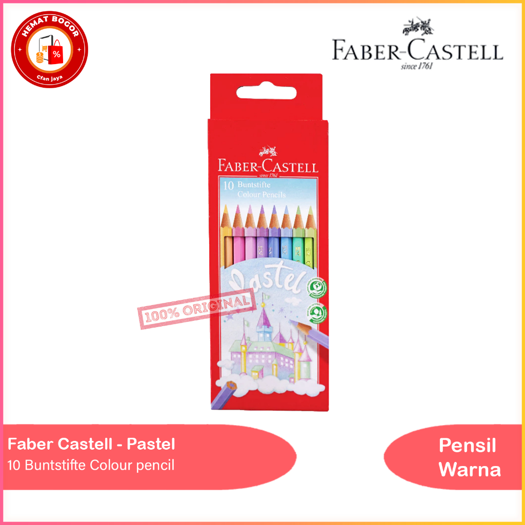 

Faber Castell Colour Pencils Pastel Hexagonal Set 10 / Pensil Warna Faber Castell Pastel