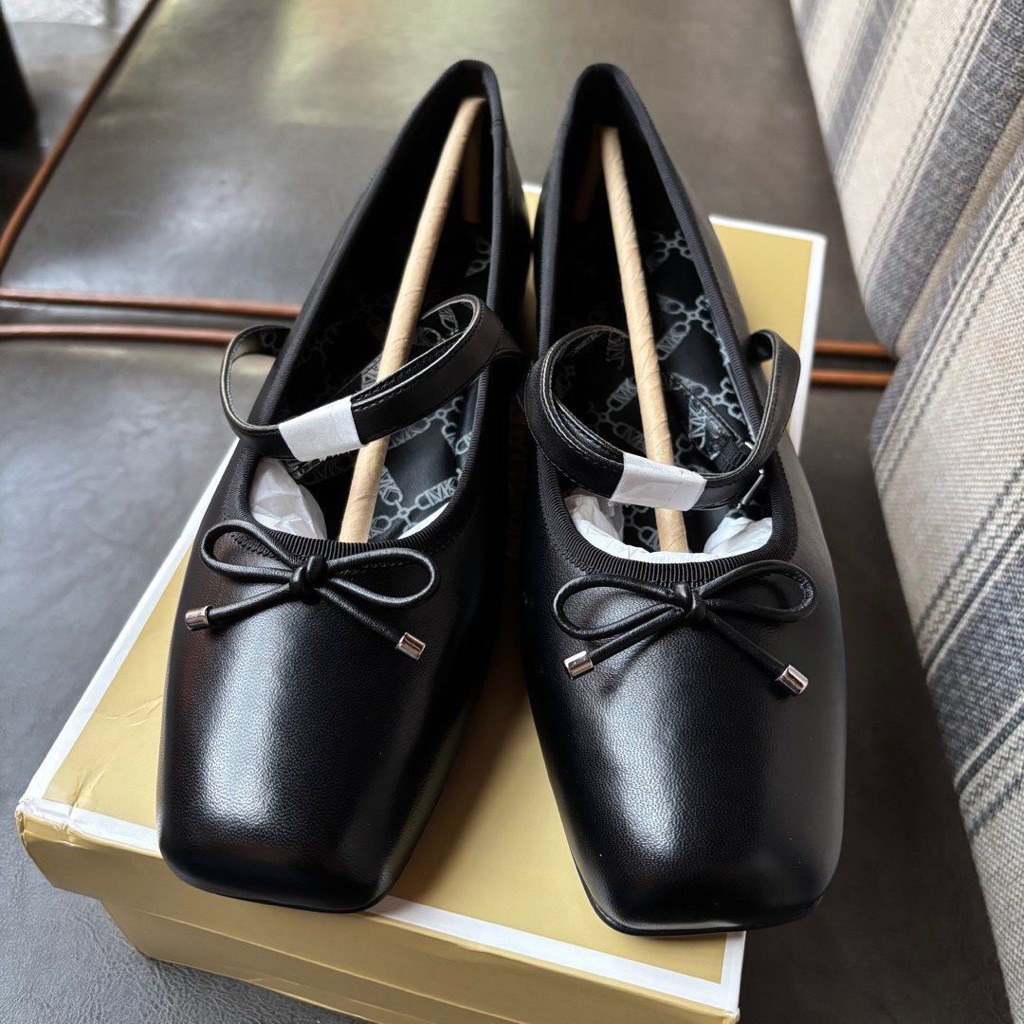 26.5cm / 43 | Michael Kors - Collette Leather Ballet Flat | MK Flat Shoes Hitam