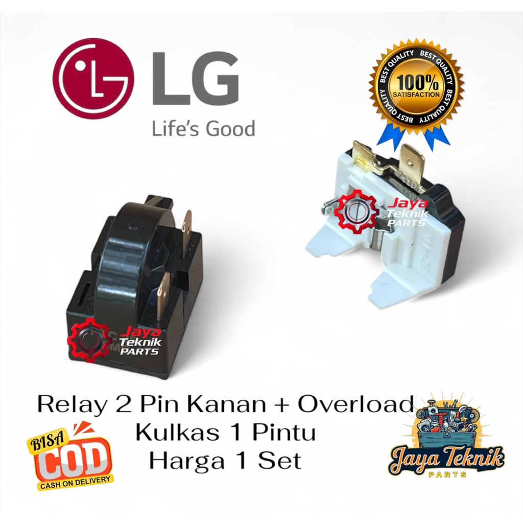 Set Relay Pin 2 Kanan Kulkas LG 1 Pintu Ptc Relay + Overload Kulkas LG