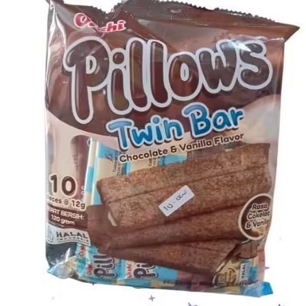 

Oishi pillows twin bar chocolate & vanilla flavorisi 10 pcs @ 12g