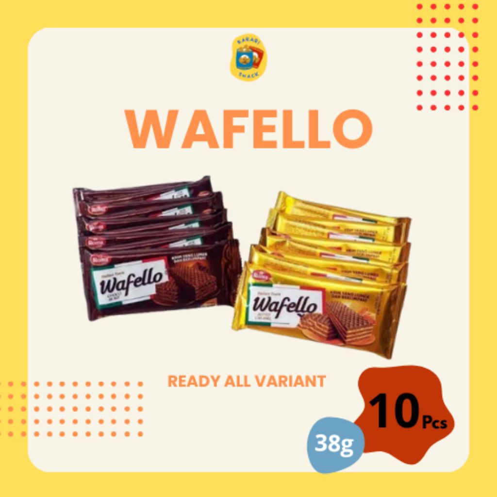 

RS Wafello (38g) Wafer Wafello rasa Butter Caramel dan Chocoblast isi 10pcs
