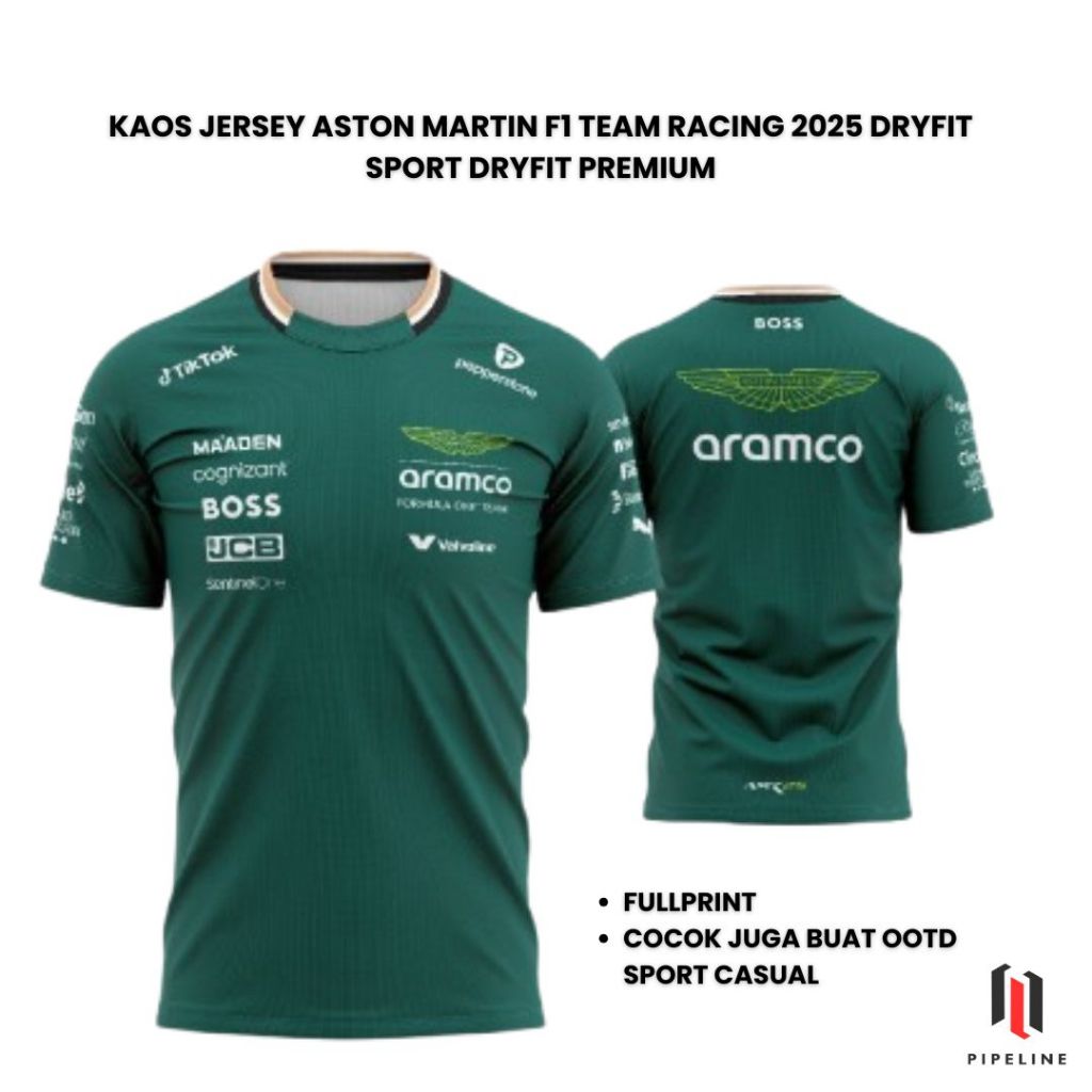 Kaos Jersey Team Aston Martin 92 Team F1 2025 RACING SPORT DRYFIT Premium