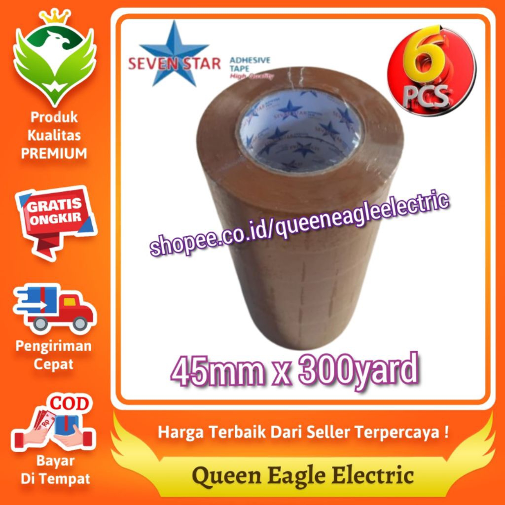 

[6 Pcs] SevenStar - Lakban Jumbo 45mm x 300yard (6pcs)