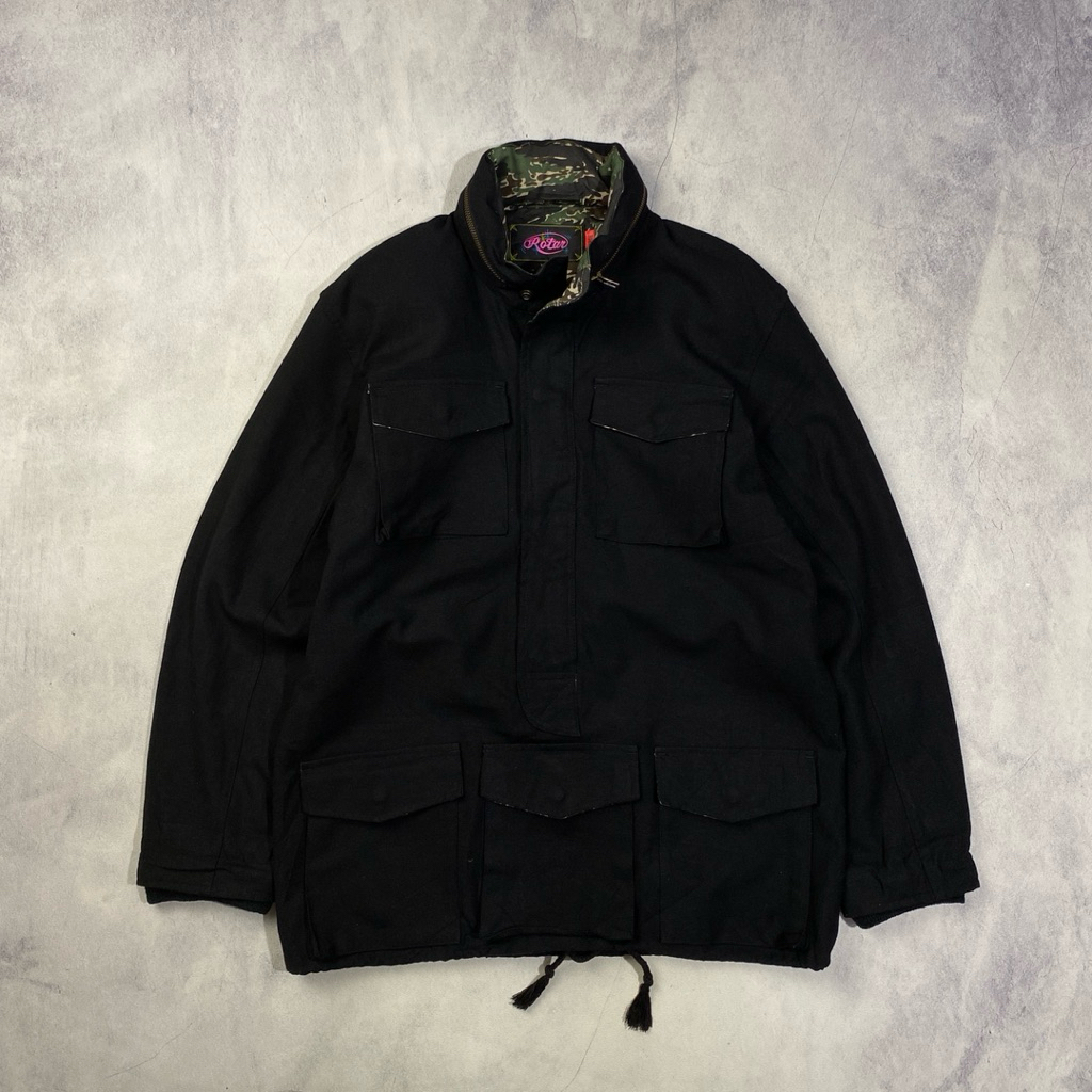 Rotar Japan Military Pullover Anorak Utility Tiger Stripe Lined Field Jacket Casual Harrington Work 