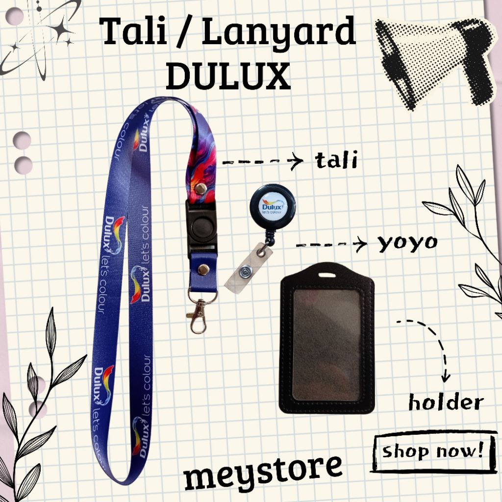 

Tali ID CARD / Lanyard DULUX [STOCK MELIMPAH] Termurahhh Harga Grosir!!!