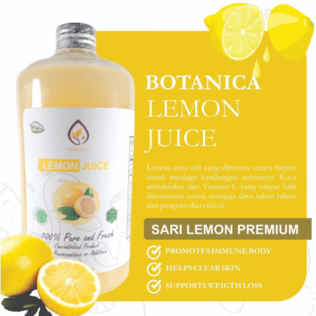 

BENUTRIVA Lemon Juice Original 500 ml - Sari Lemon Import for Detox and Healthy Life Murni 100%