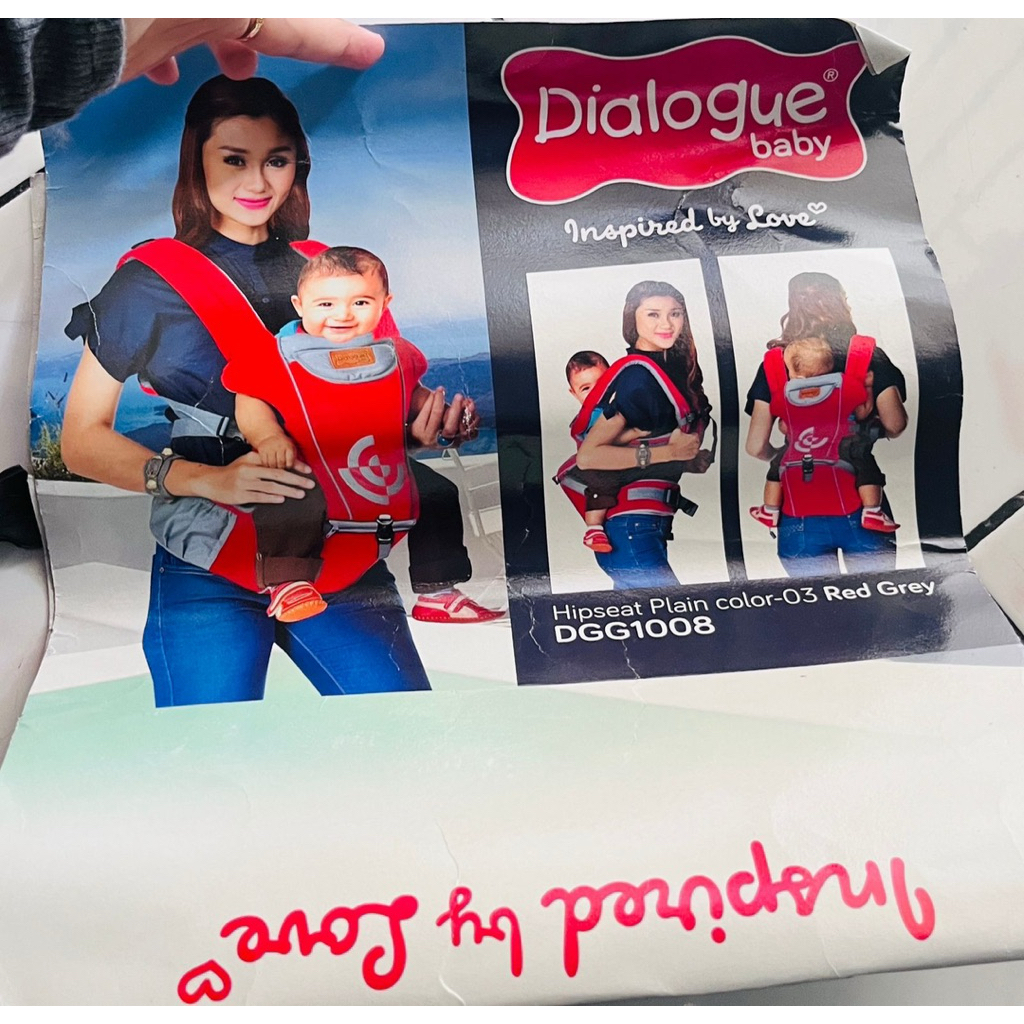 DIALOGUE BABY Gendongan Hipseat Plain Color - 03 Red Grey DGG1008