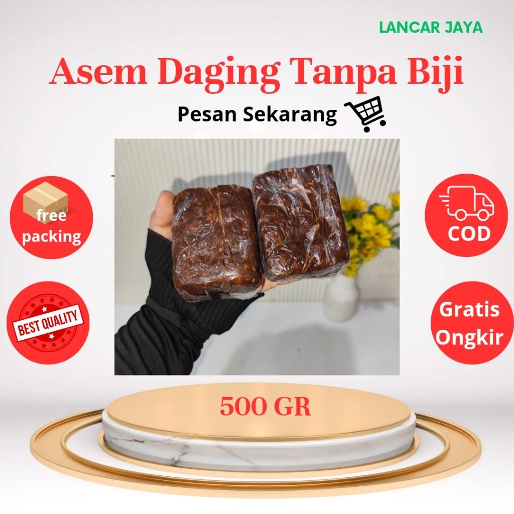 

kemasan 500 gr Asem jawa tanpa biji / asam tanpa biji / asem kuning / Asem daging lancar jaya 1/2 KG