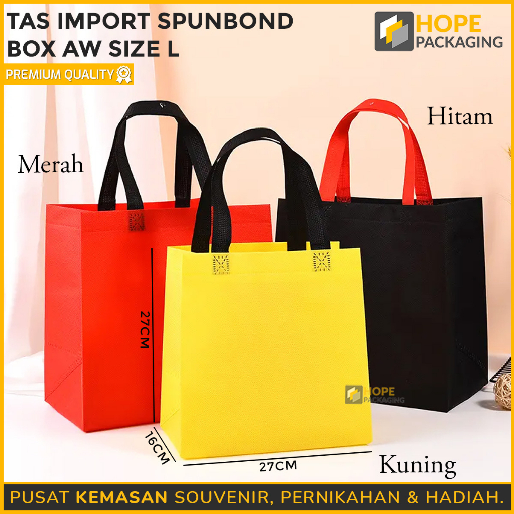 

[Harga / 5 PCS] Tas Spunbond Jinjing Box AW / Goodie Bag Ulang Tahun / Tas Spunbond Goodie Bag Box /Tas Kotak Box AW