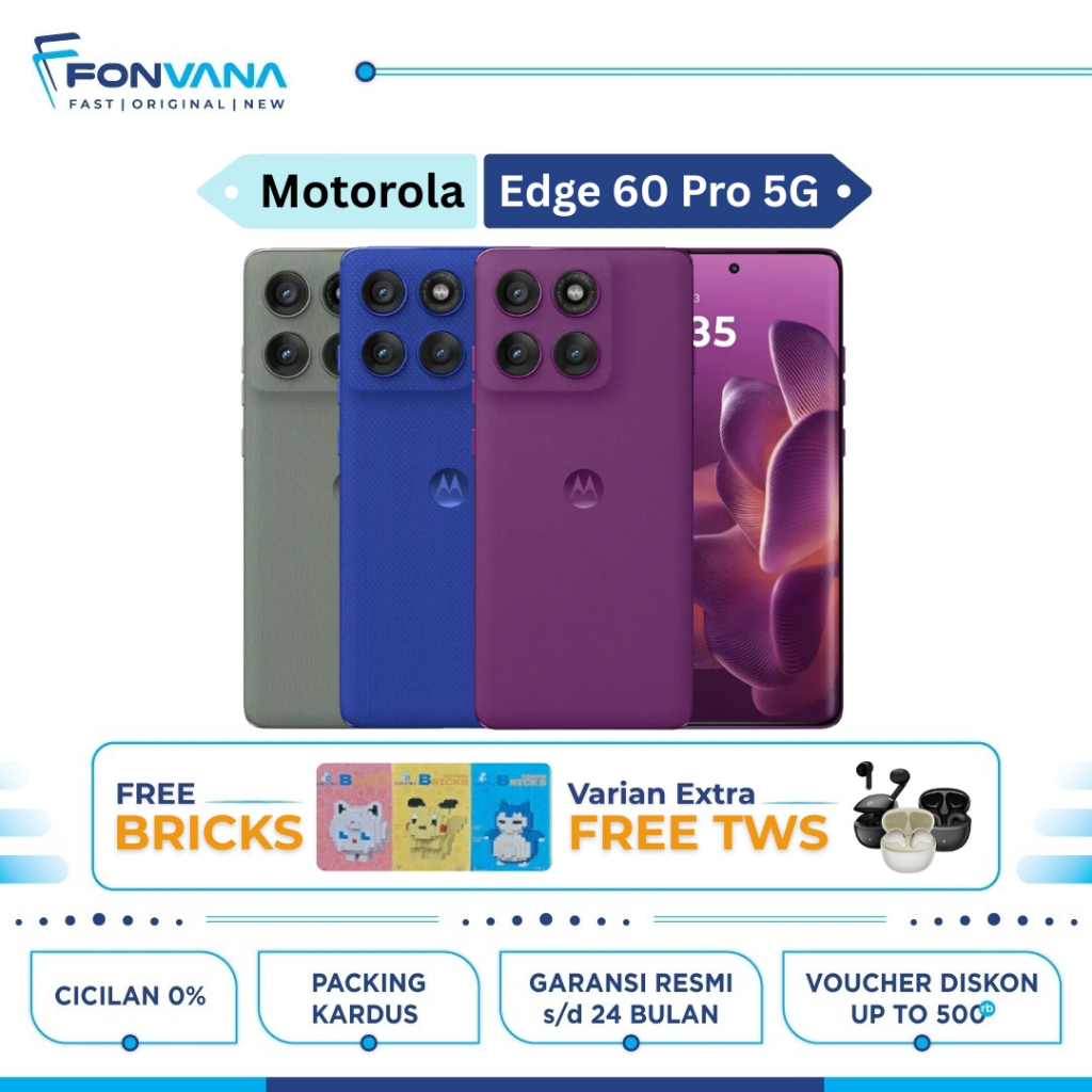 Motorola Edge 60 Pro 5G 12/256GB - 6.7" pOLED HDR10+ Mediatek Dimensity 8350 Extreme | Garansi Resmi