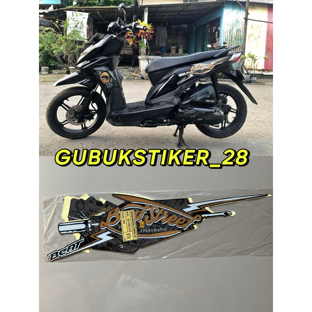 STRIPING STIKER LIS BODY MOTOR HONDA BEAT STREET 2018 HITAM